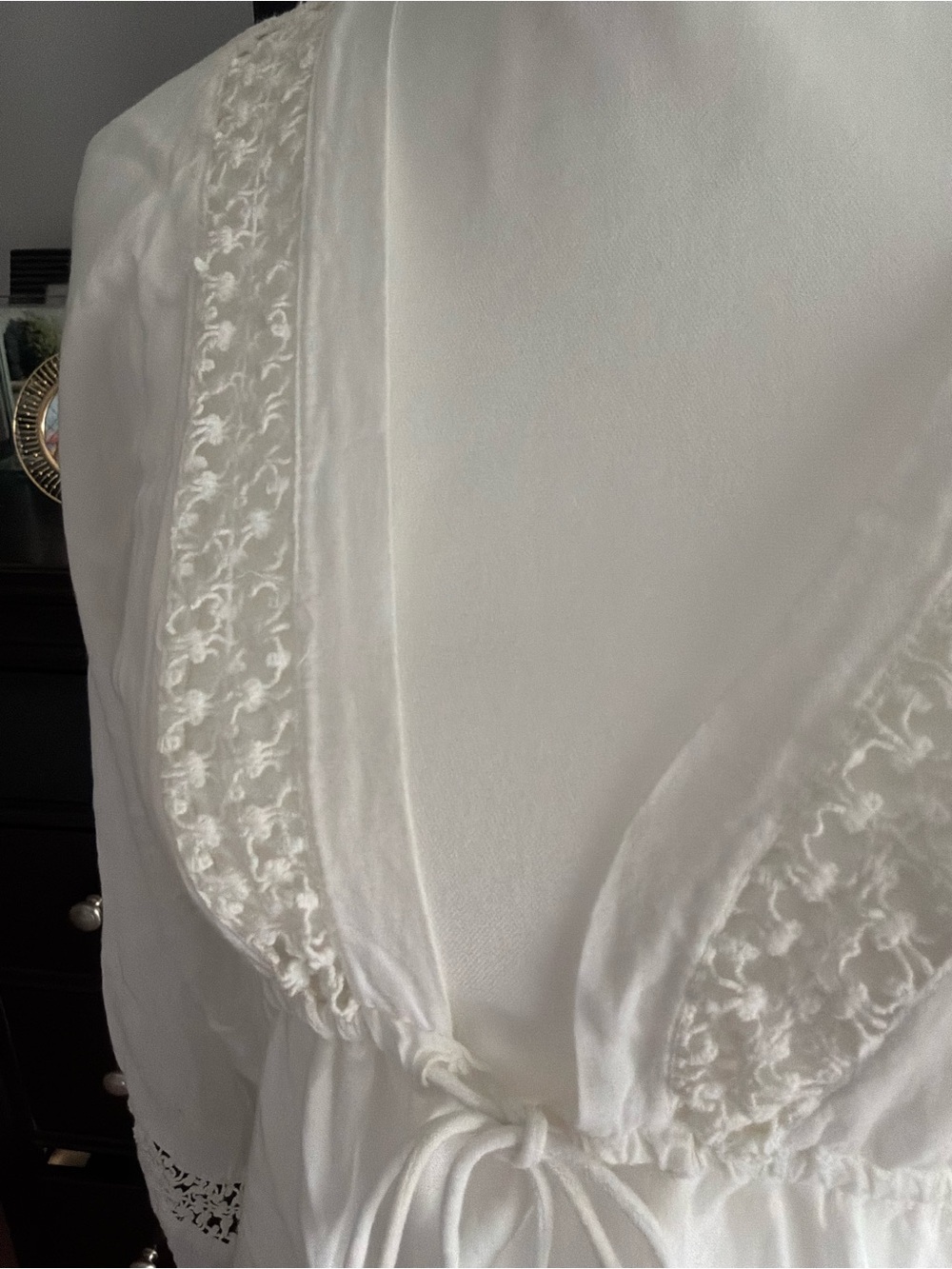 White Lace-Trim Beach Pool Swim Coverup - Picture 3 of 10